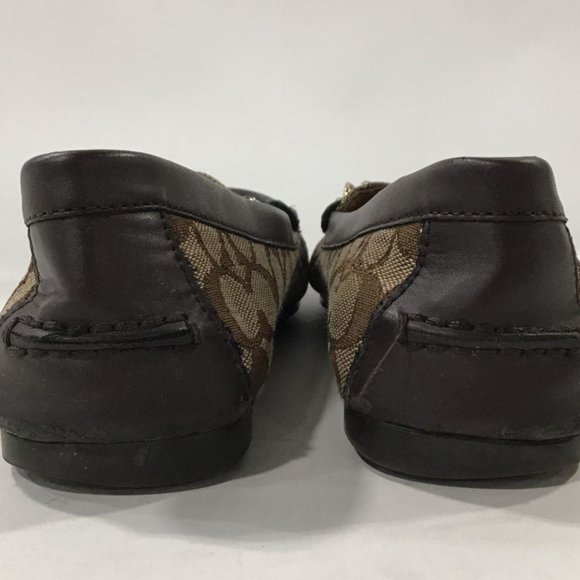 Coach Olive Brown Signature Canvas Loafers Women's Size 7 - Picture 3 of 5